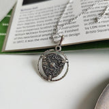925 Silver Irregular Element Vintage Pendant Necklace for Women