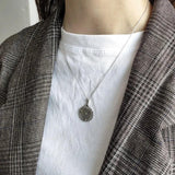 925 Silver Irregular Element Vintage Pendant Necklace for Women