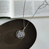 925 Silver Irregular Element Vintage Pendant Necklace for Women