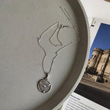 925 Silver Irregular Element Vintage Pendant Necklace for Women