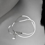 925 Silver Blade Chain Necklace for Women