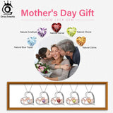 925 Silver Heart Pendant Necklace with Crown for Women