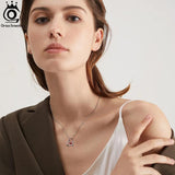 925 Silver Heart Pendant Necklace with Crown for Women