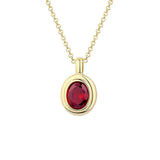 925 Silver Red/Green Zircon Pendant Necklace Women's Fine Jewelry