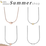 925 Silver Pan Necklace Clasp Snake Chain For Women