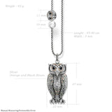 925 Sterling Silver Big and Small Owl Link Chain Necklace, Romantic Gift