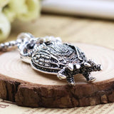 925 Sterling Silver Big and Small Owl Link Chain Necklace, Romantic Gift