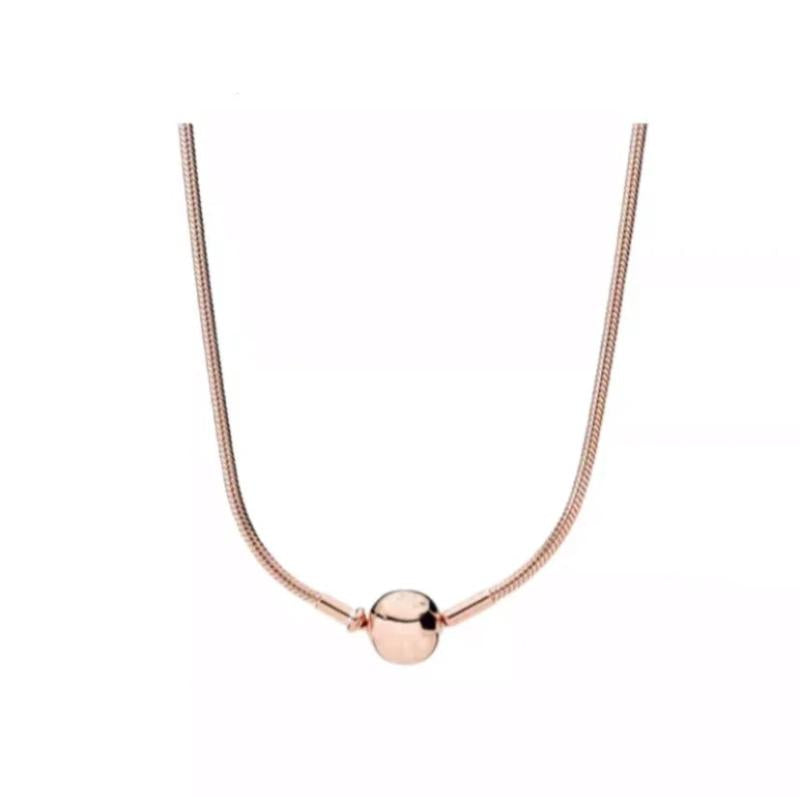 925 Sterling Silver Snake Chain Necklace with Clasp for Women