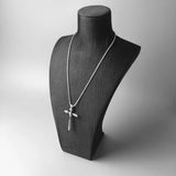 Skull Cross Pave 925 Silver Necklace, Vintage Gift For Men Women