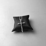 Skull Cross Pave 925 Silver Necklace, Vintage Gift For Men Women