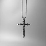 Skull Cross Pave 925 Silver Necklace, Vintage Gift For Men Women