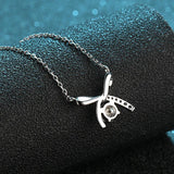 0.5CT Moissanite Necklace Bowknot Pendant Diamond Necklace For Women