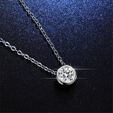 1CT Moissanite Pendant Necklace 925 Sterling Silver Wedding Party Jewelry