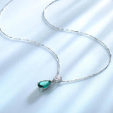 925 Silver Nano Emerald Zircon Necklace