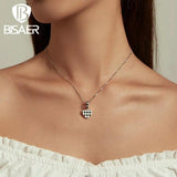 925 Silver Heart Pendant Necklace & Zircon Neck Chains For Women