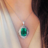 Bright Zircon Emerald Necklace for Women