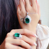 Bright Zircon Emerald Necklace for Women