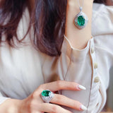 Bright Zircon Emerald Necklace for Women