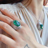 Bright Zircon Emerald Necklace for Women