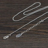 925 Silver Round Beads Necklace for Women Jewelry 1.5mm Thickness