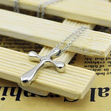 Vintage 925 Sterling Silver Cross Pendant Necklace Solid Choker Jewelry