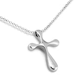 Vintage 925 Sterling Silver Cross Pendant Necklace Solid Choker Jewelry