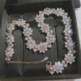 Silver CZ Choker Necklace for Women Wedding