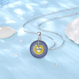 925 Sterling Silver Sacred Heart of Jesus Cross Necklace Enamel Pendant