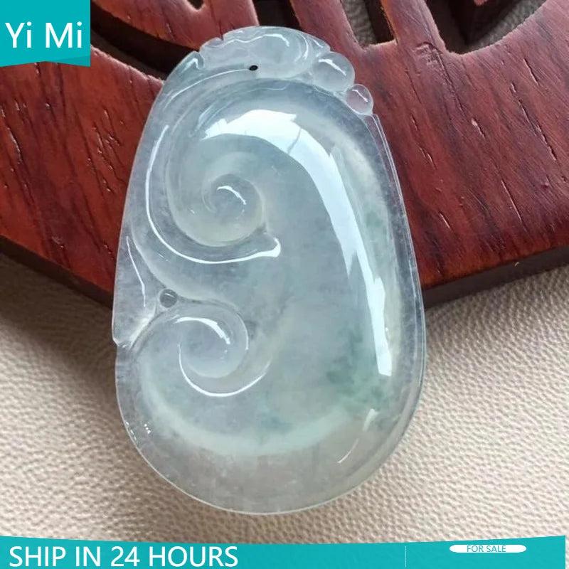 Myanmar Jade Ice Pendant Ruyi Necklace