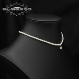 Natural Freshwater Pearls Lock Shape Woman Necklace Korea Wedding Accessories