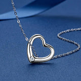 LAYA 925 Silver Moissanite Heart Necklace Wedding Jewelry