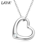 LAYA 925 Silver Moissanite Heart Necklace Wedding Jewelry