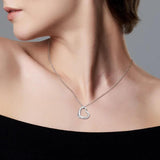 LAYA 925 Silver Moissanite Heart Necklace Wedding Jewelry