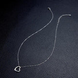 LAYA 925 Silver Moissanite Heart Necklace Wedding Jewelry