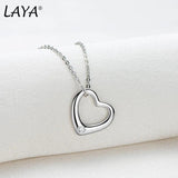 LAYA 925 Silver Moissanite Heart Necklace Wedding Jewelry