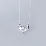 925 Silver Zircon Elk Deer Pendant Necklace Women Jewelry Gift
