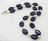 Lapis & Freshwater Pearl Necklace 21 inch Beads Nature Woman