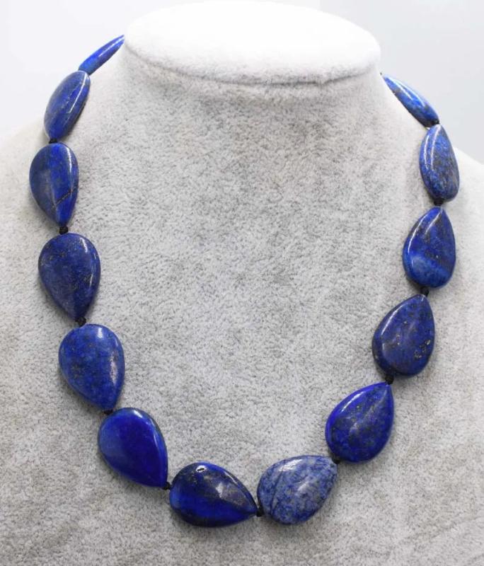 Lapis Lazuli Drop Necklace 18 Inch Beads