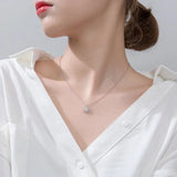 Snowflake Pendant Necklace 925 Silver for Women