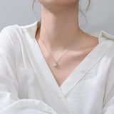 Snowflake Pendant Necklace 925 Silver for Women