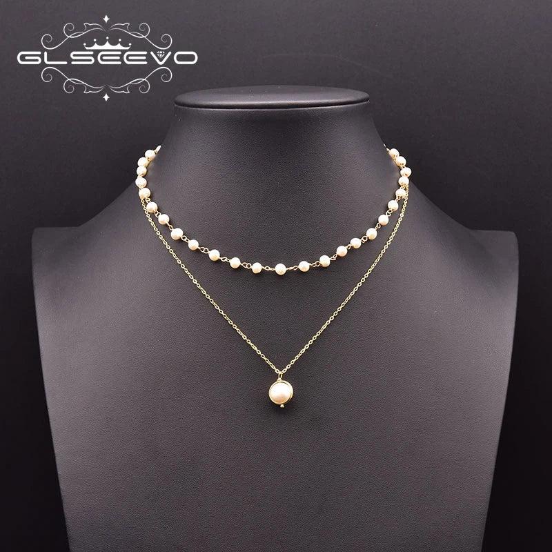 Freshwater Baroque Pearl Double-Layer Necklace Wedding Party Gift