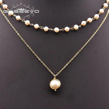 Freshwater Baroque Pearl Double-Layer Necklace Wedding Party Gift