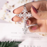 925 Silver diamond painting full palace Cross Pendant Necklace for women men