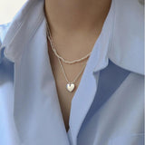 925 Sterling Silver Heart Pendant Choker Necklace Wedding Jewelry