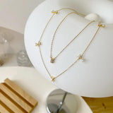 925 Silver Zircon Bowknot Pendant Choker Necklace for Women