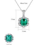 Vintage Emerald Silver Necklaces 925 Sterling Silver Pendant Necklace for Women