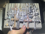 925 Silver Cross Pendant Necklace with Simulated Diamond