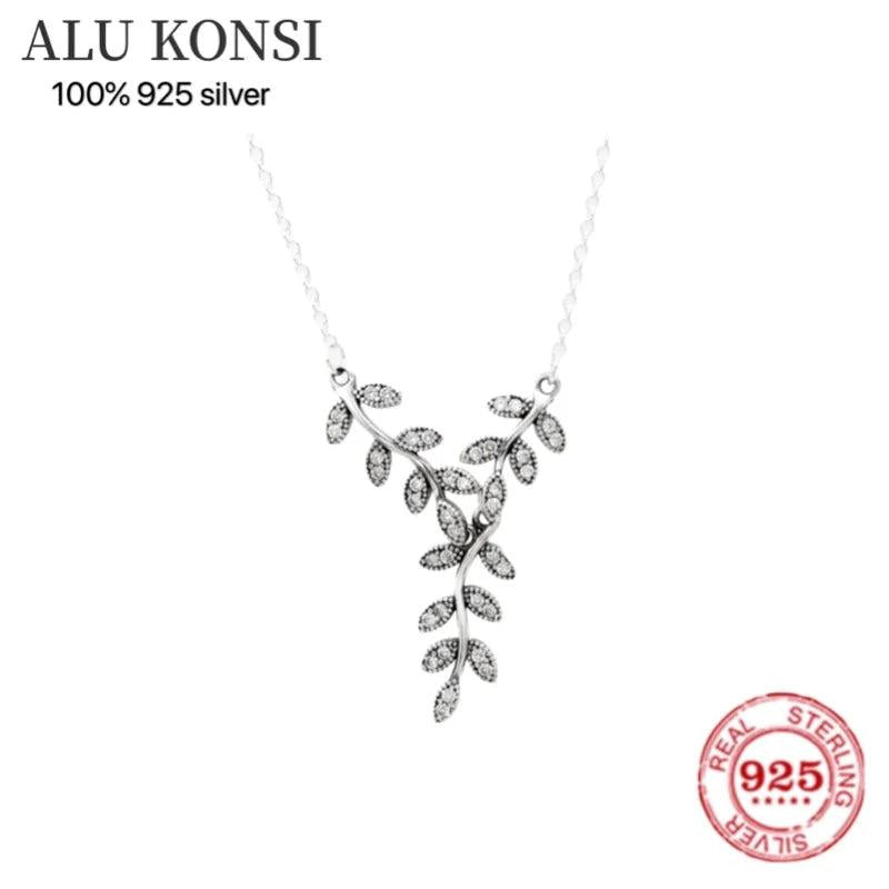 Real 925 Silver Pan Necklace Crystal DIY Wedding Jewelry