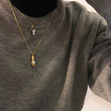 925 Silver Shell Pearl Hand Pendant Nordic Style Necklace