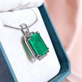 Cellacity Emerald Gemstones Pendant Necklace for Lady